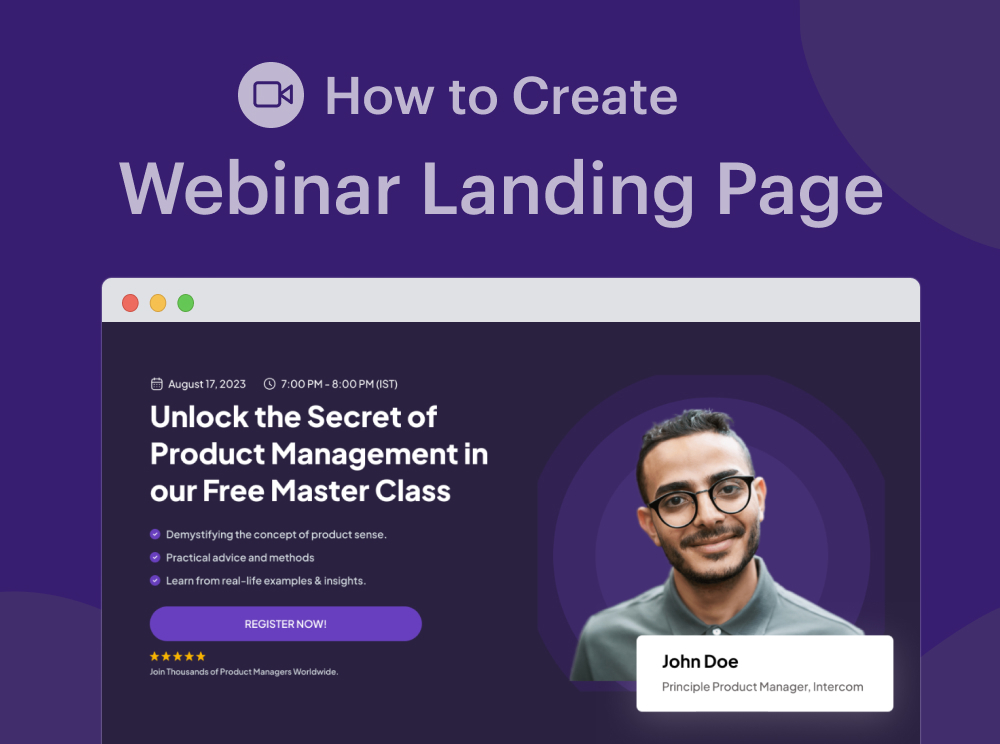 Landing Page Event Webinar